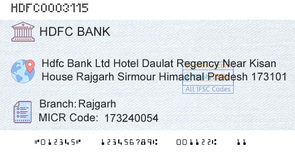 Hdfc Bank RajgarhBranch 