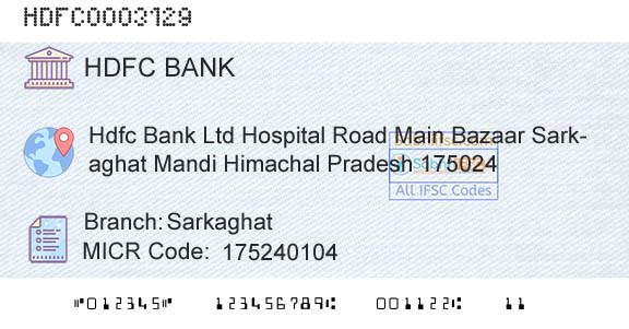Hdfc Bank SarkaghatBranch 