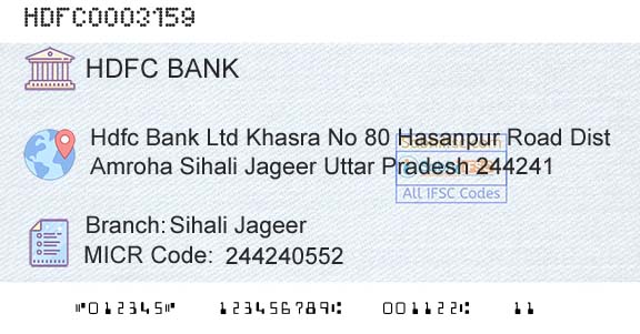 Hdfc Bank Sihali JageerBranch 