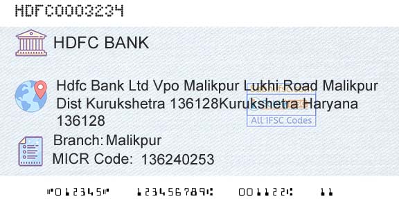 Hdfc Bank MalikpurBranch 
