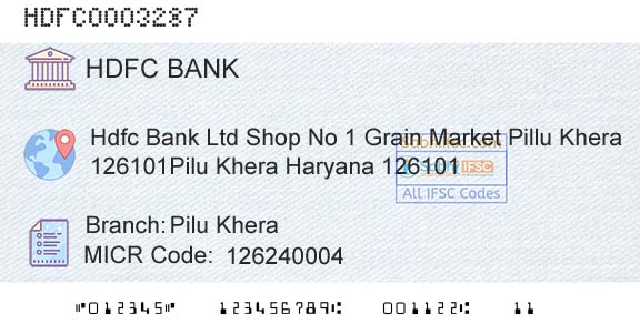 Hdfc Bank Pilu KheraBranch 
