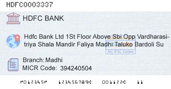 Hdfc Bank MadhiBranch 