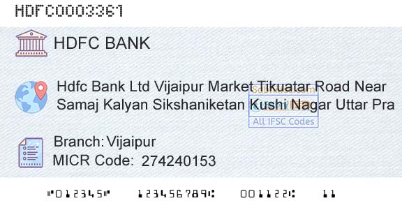 Hdfc Bank VijaipurBranch 