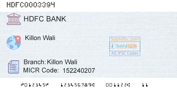 Hdfc Bank Killon WaliBranch 