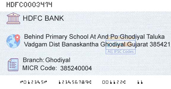 Hdfc Bank GhodiyalBranch 