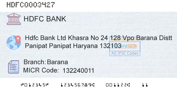 Hdfc Bank BaranaBranch 