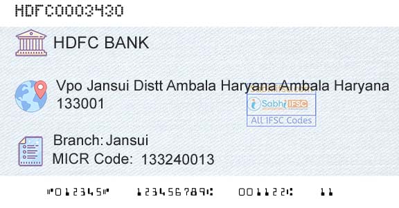 Hdfc Bank JansuiBranch 