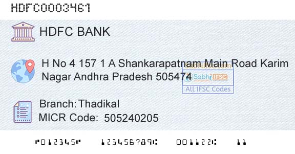 Hdfc Bank ThadikalBranch 