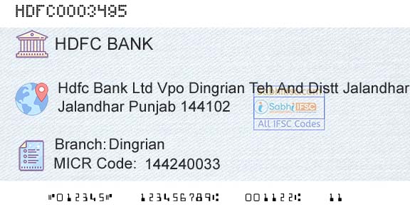 Hdfc Bank DingrianBranch 