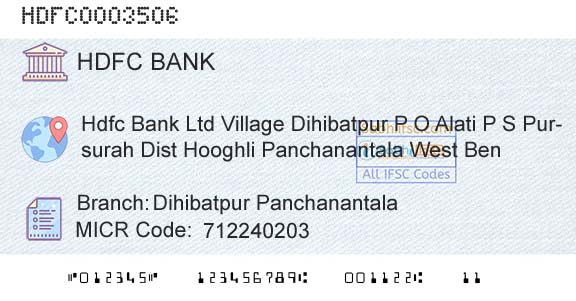 Hdfc Bank Dihibatpur PanchanantalaBranch 