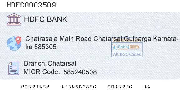 Hdfc Bank ChatarsalBranch 