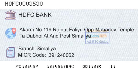 Hdfc Bank SimaliyaBranch 