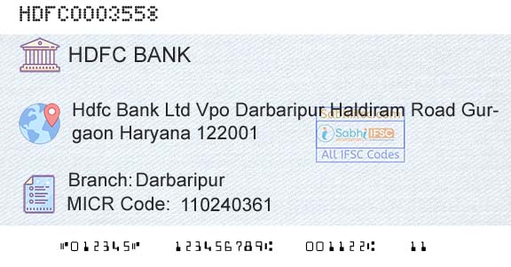 Hdfc Bank DarbaripurBranch 