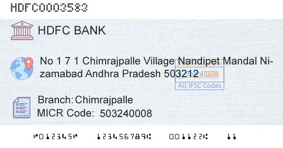 Hdfc Bank ChimrajpalleBranch 