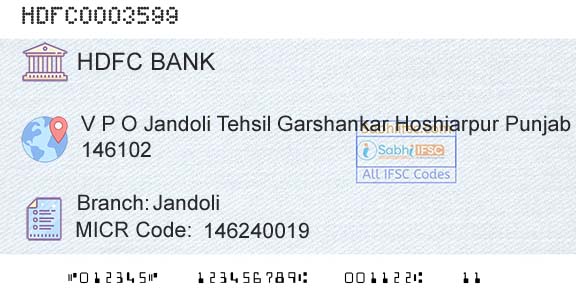 Hdfc Bank JandoliBranch 