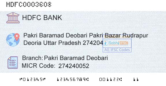 Hdfc Bank Pakri Baramad DeobariBranch 