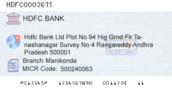 Hdfc Bank ManikondaBranch 