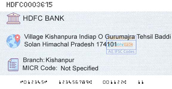 Hdfc Bank KishanpurBranch 