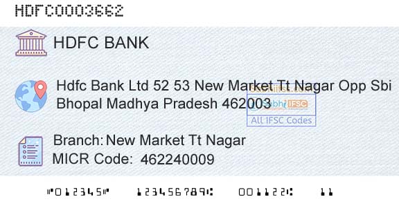 Hdfc Bank New Market Tt NagarBranch 
