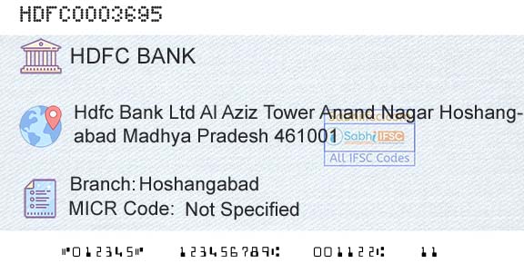 Hdfc Bank HoshangabadBranch 