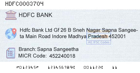 Hdfc Bank Sapna SangeethaBranch 