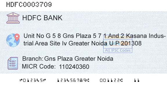 Hdfc Bank Gns Plaza Greater NoidaBranch 