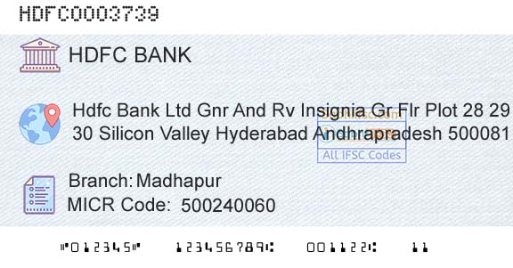 Hdfc Bank MadhapurBranch 