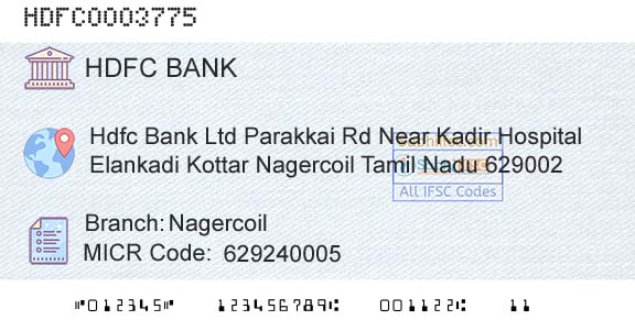 Hdfc Bank NagercoilBranch 