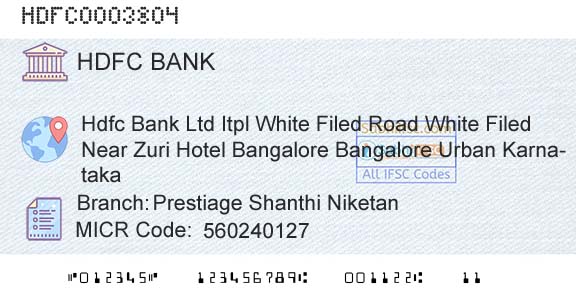 Hdfc Bank Prestiage Shanthi NiketanBranch 