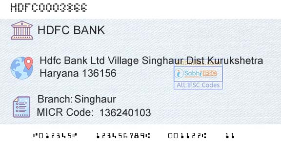 Hdfc Bank SinghaurBranch 