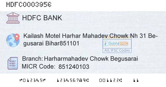 Hdfc Bank Harharmahadev Chowk BegusaraiBranch 