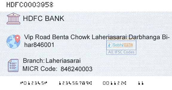 Hdfc Bank LaheriasaraiBranch 