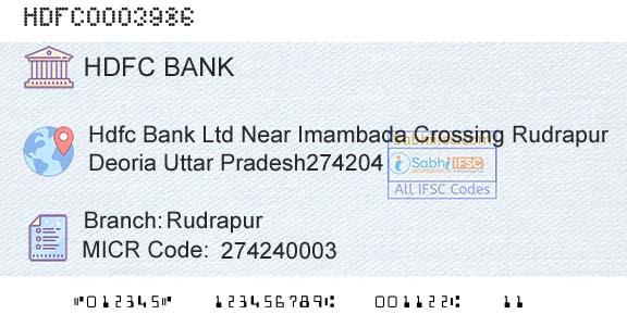 Hdfc Bank RudrapurBranch 
