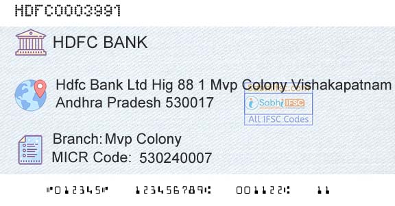 Hdfc Bank Mvp ColonyBranch 