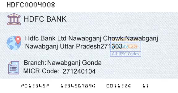 Hdfc Bank Nawabganj GondaBranch 