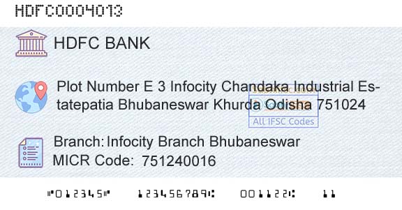 Hdfc Bank Infocity Branch BhubaneswarBranch 