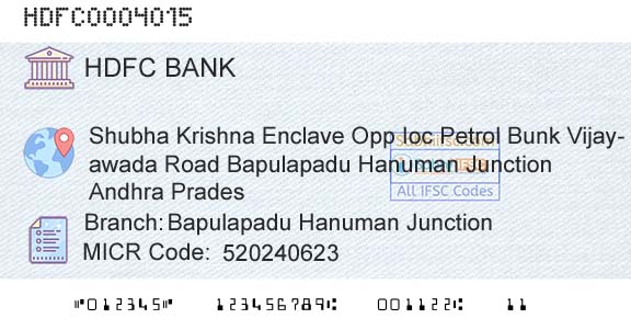 Hdfc Bank Bapulapadu Hanuman JunctionBranch 