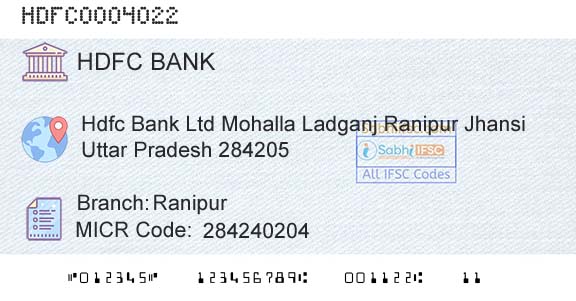 Hdfc Bank RanipurBranch 