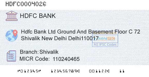 Hdfc Bank ShivalikBranch 