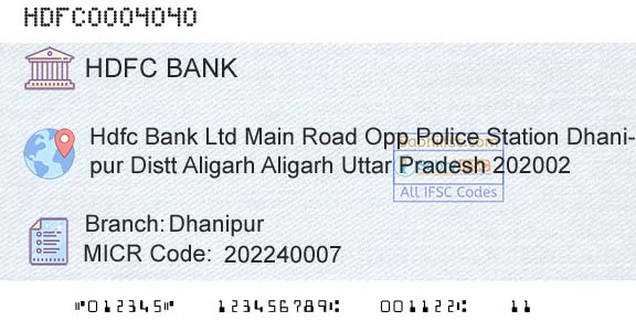Hdfc Bank DhanipurBranch 