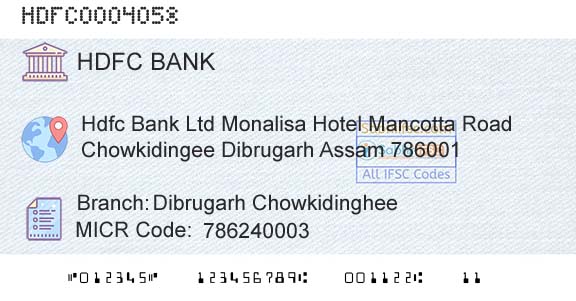 Hdfc Bank Dibrugarh ChowkidingheeBranch 