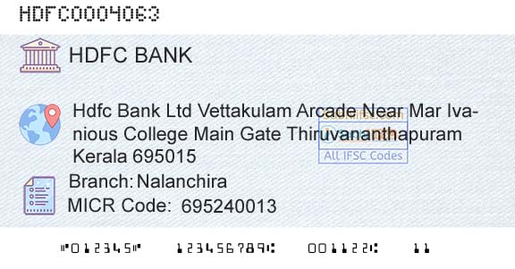 Hdfc Bank NalanchiraBranch 