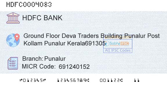 Hdfc Bank PunalurBranch 
