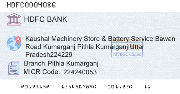Hdfc Bank Pithla KumarganjBranch 