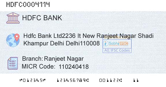 Hdfc Bank Ranjeet NagarBranch 