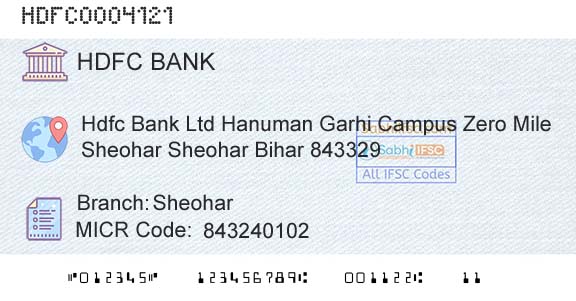 Hdfc Bank SheoharBranch 