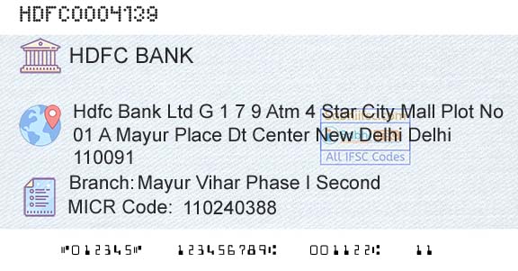 Hdfc Bank Mayur Vihar Phase I SecondBranch 