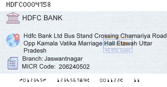 Hdfc Bank JaswantnagarBranch 