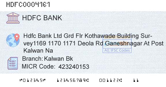 Hdfc Bank Kalwan BkBranch 