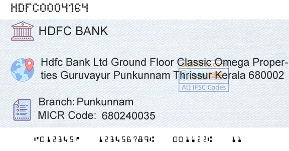 Hdfc Bank PunkunnamBranch 